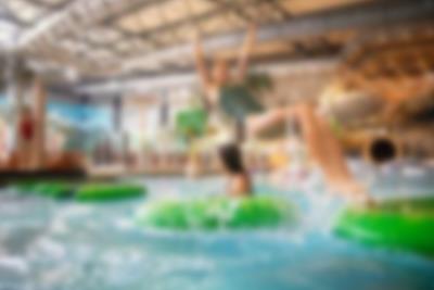 Experience the tropical Aquadome with its wild water slides